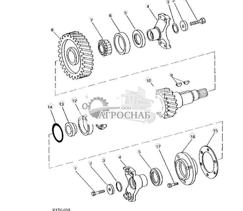 Output Shaft With Gear (12-Speed Syncro24-Speed PowrSync™) 